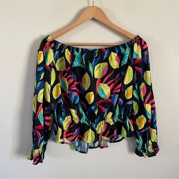 NWT Tabitha Brown x Target Lemon Print Bardot Top Off The Shoulder Size Medium - Picture 10 of 13